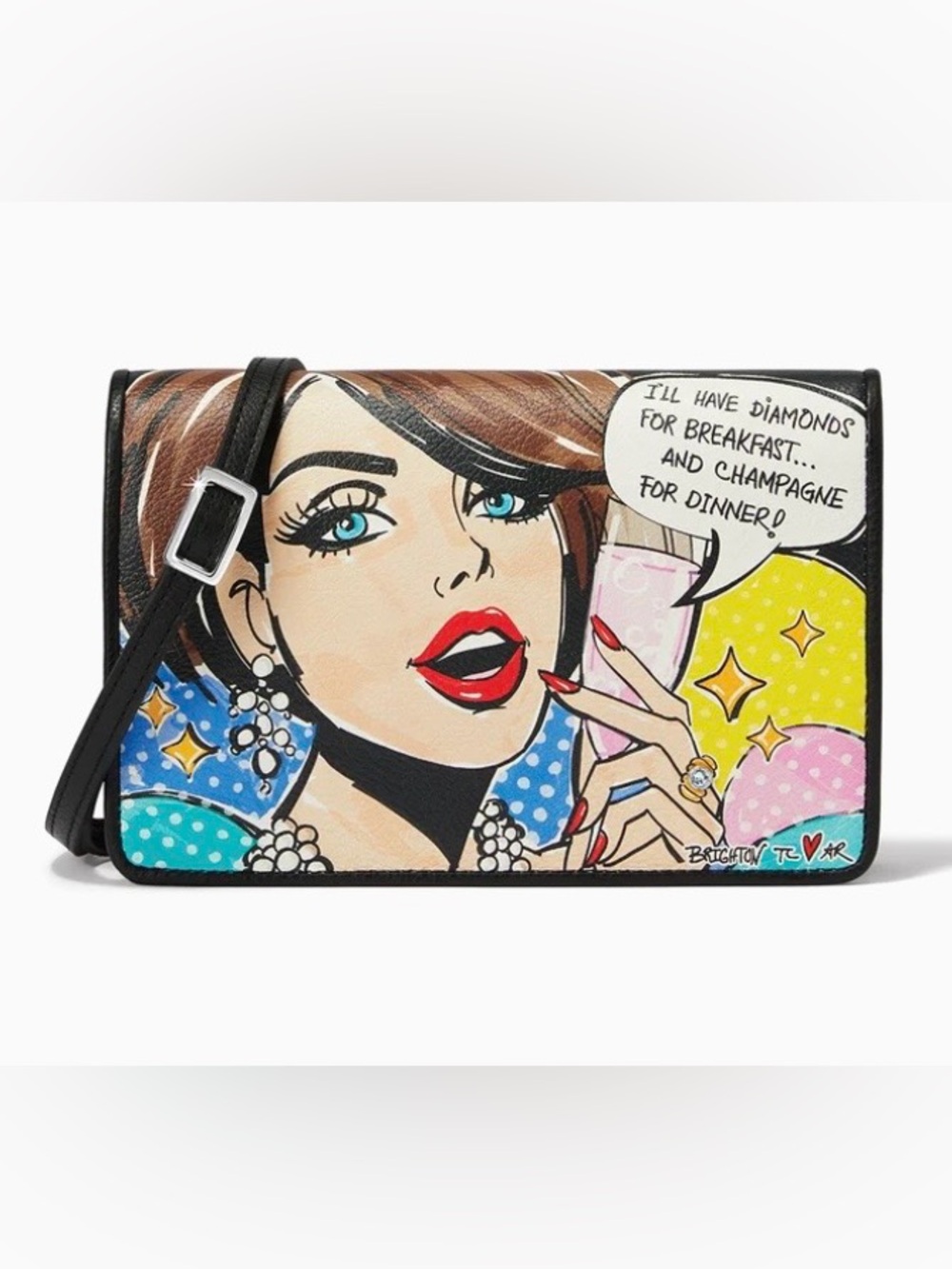 Brighton Fashionista Leather Pop Star Organizer in multicolor art design